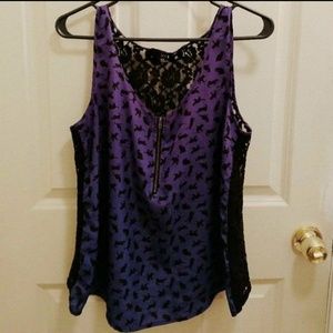 Black Cat Purple Tank Top 🐈